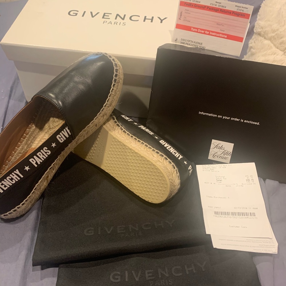 Black Givenchy Logotape platform Espadrille flats